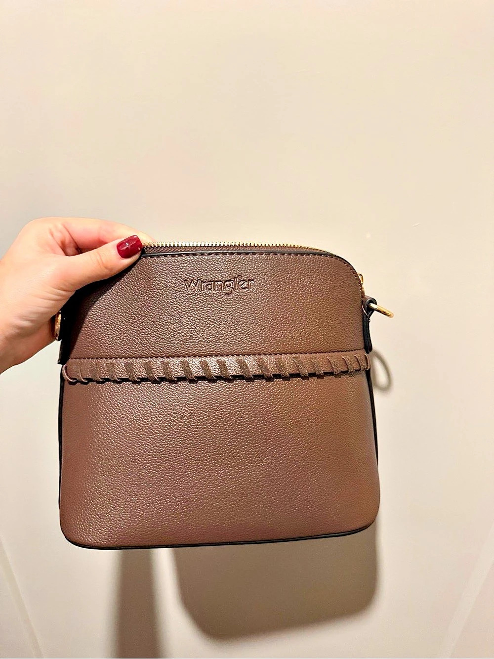 Wrangler Braided Trim Crossbody Bag Brown